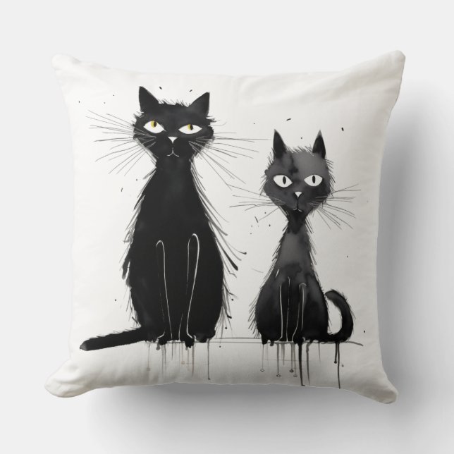 Coussin Deux chats noirs (Recto)