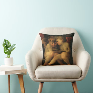 Coussin Deux Cherubs Lecture par Rosso Fiorentino, Angels