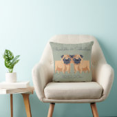 Coussin Deux chiens Carlins Mariage personnalisé (Chaise)
