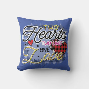 Coussin Deux coeurs Deux vies Un amour, Saint Valentin