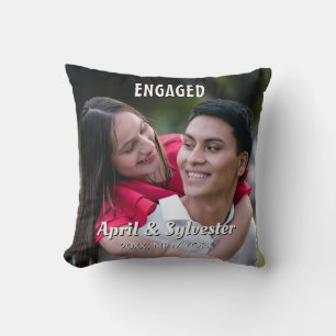 Coussin Deux cœurs, un amour, photo de fiançailles personn