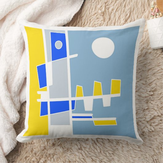 Coussin Deux Côtés De L'Ethnicité Jaune Bleu Marécage (Couverture)