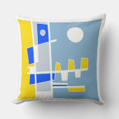 Coussin Deux Côtés De L'Ethnicité Jaune Bleu Marécage (Recto)
