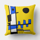 Coussin Deux Côtés De L'Ethnicité Jaune Bleu Noir Blanc (Verso)