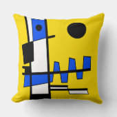 Coussin Deux Côtés De L'Ethnicité Jaune Bleu Noir Blanc (Recto)