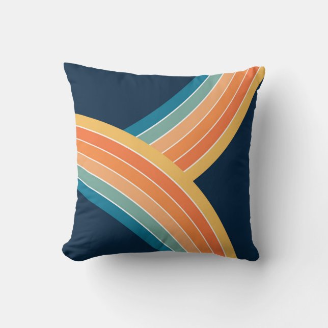 Coussin Deux couleurs rétro style arc-en-ciel (Recto)