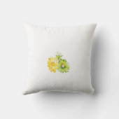 Coussin Deux fleurs jaunes et vertes sur un arrière - plan (Verso)