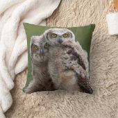 Coussin Deux grands hiboux à cornes de bébé (Couverture)