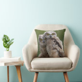 Coussin Deux grands hiboux à cornes de bébé (Chaise)