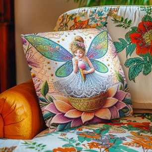 Coussin Deux illustrations colorées de la fée d'été