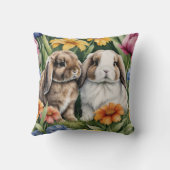 Coussin Deux lapins de lapin de lapin de petite lop (Verso)