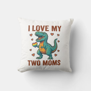 Coussin Deux mamans fières de la conception de T-Shirt vec