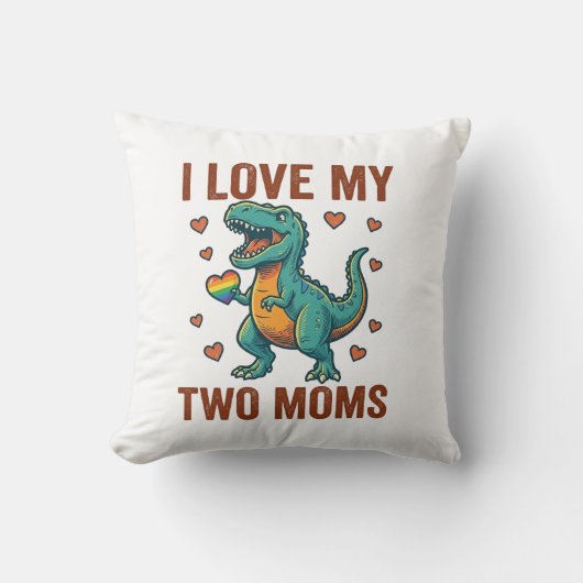 Coussin Deux mamans fières de la conception de T-Shirt vec (Recto)