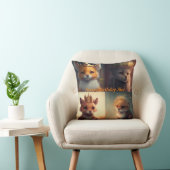 Coussin Deux mignons amis animaux sauvages jettent l'oreil (Chaise)