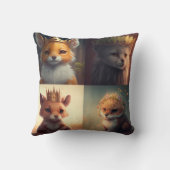 Coussin Deux mignons amis animaux sauvages jettent l'oreil (Verso)