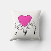 Coussin Deux mignons moutons de dessin (Verso)