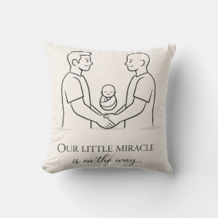 Coussin Deux papas attendent un bébé - Célébration LGBTQ
