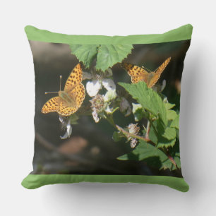 Coussin Deux papillons fritillaires Reine d'Espagne Coussi