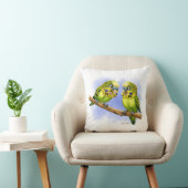 Coussin Deux perruches sur une branche dessin animé (Chaise)