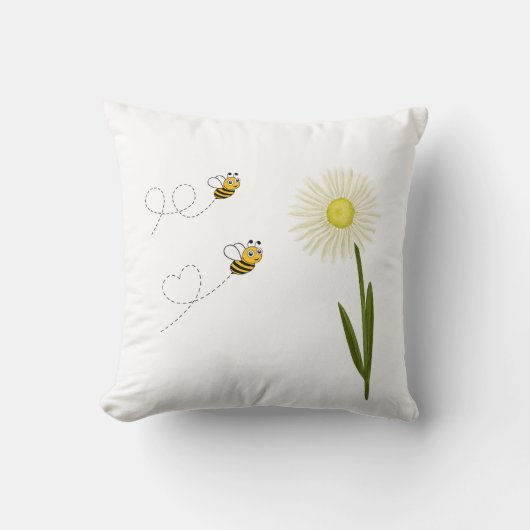 Coussin Deux petites abeilles mignonnes (Recto)