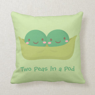 Coussin Deux petits pois dans une cosse Décoration de cham