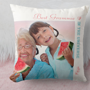 Coussin Deux photos Carrés - Meilleur Grammie dans l'Unive