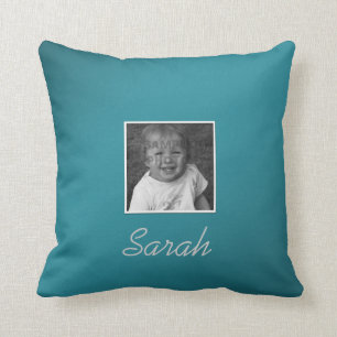 Coussin Deux photos personnalisées et du texte personnali