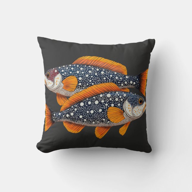 Coussin Deux poissons tachetés (Recto)