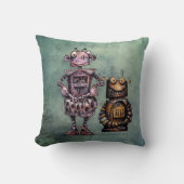 Coussin Deux robots de Steampunk de l'enfant drôle ! (Recto)