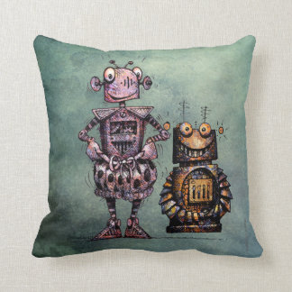 Coussin Deux robots de Steampunk de l'enfant drôle !
