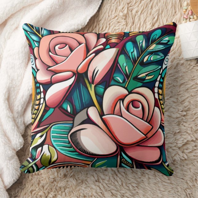 Coussin Deux Roses : Un Arrangement Floral Spectaculaire (Couverture)