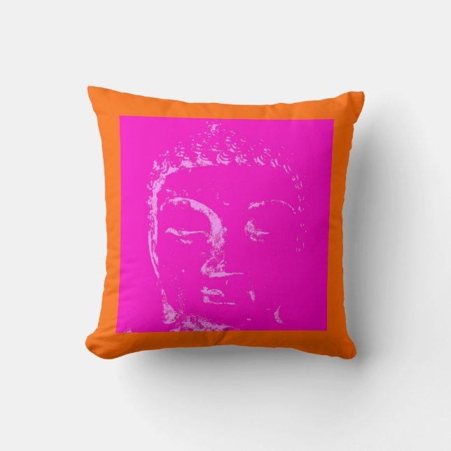 Coussin Deux s'embranchant roses/coussin orange de Bouddha (Recto)