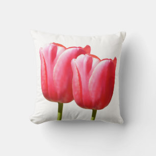Coussin Deux tiges de tulipe Rose