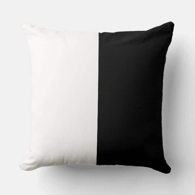 Coussin Deux tons noir blanc moderne (Recto)