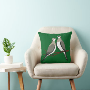Coussin Deux tourterelles Pochoir découpé Style Rétro 1