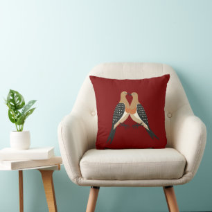 Coussin Deux tourterelles Pochoir découpé Style Rétro 5