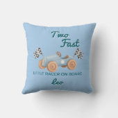 Coussin Deux voitures de course rapides Garçon 2ème Annive (Verso)
