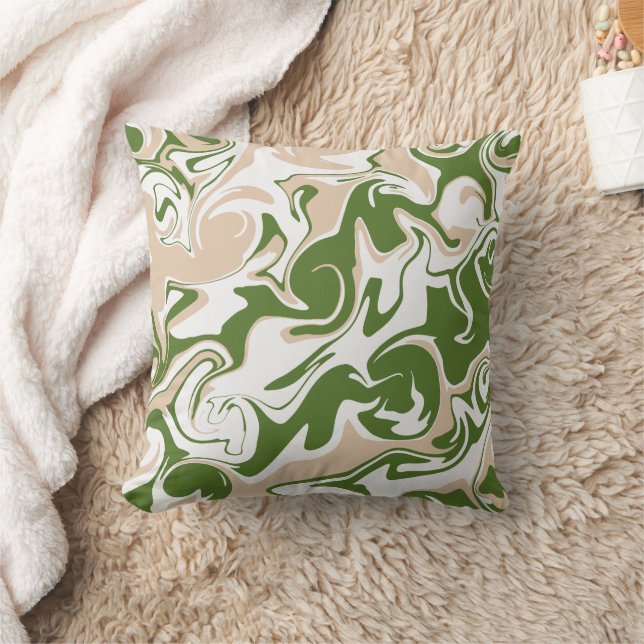 Coussin Déversement - Blanc, Sable et Palm Green (Couverture)