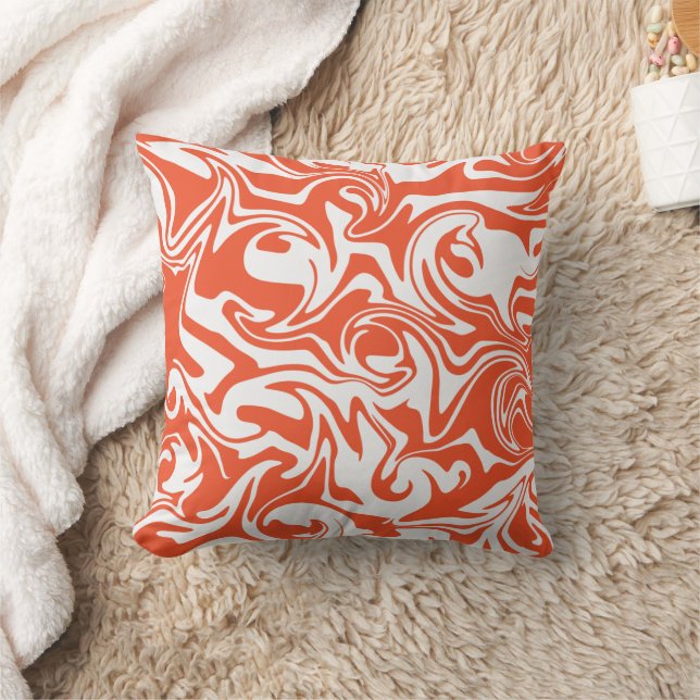 Coussin Déversement - Orange et blanc (Couverture)