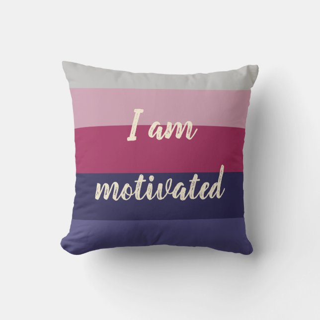 Coussin Devis de motivation personnalisable (Recto)