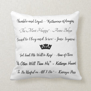 Coussin Devises : Six épouses de Henry VIII avec la