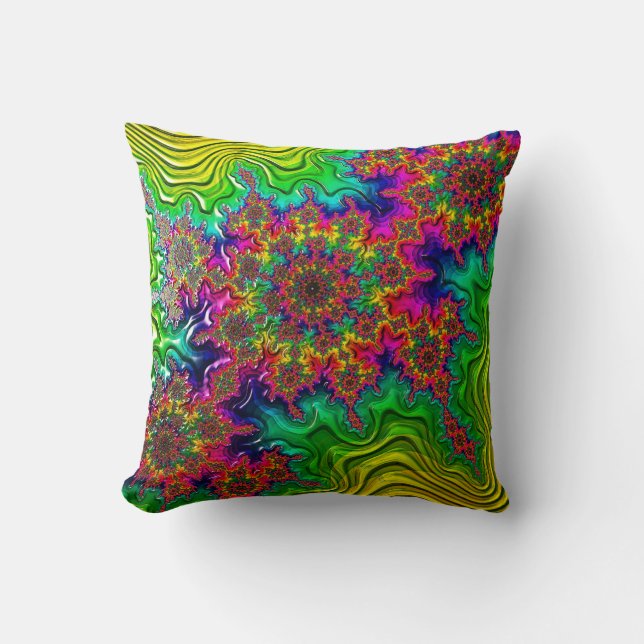 Coussin d'explosion couleur Mandelbrot (Recto)