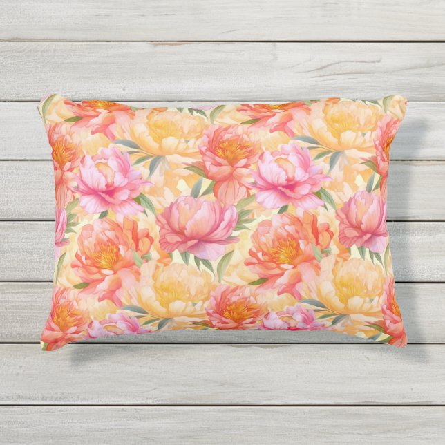 Coussin d'extérieur à accent floral (Devant)