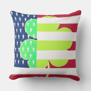 Coussin D'extérieur American Flag Irish Shamrock