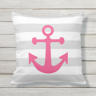 Coussin D'extérieur Ancre rose gris marine
