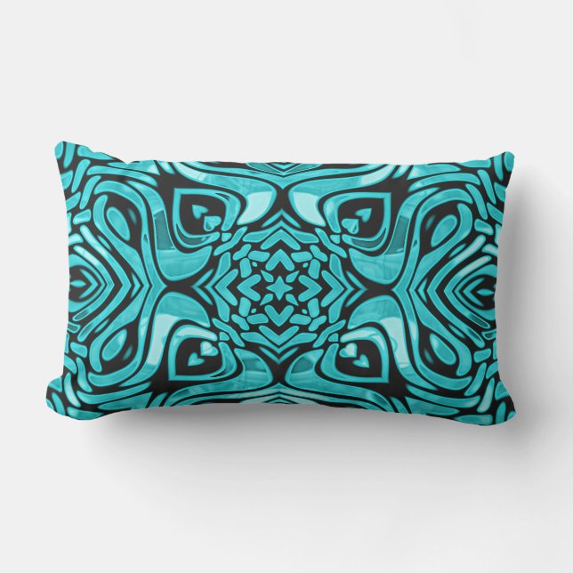 Coussin D'extérieur Aqua Turquoise Turquoise Blue Hip Orient Tribal Ar (Recto)