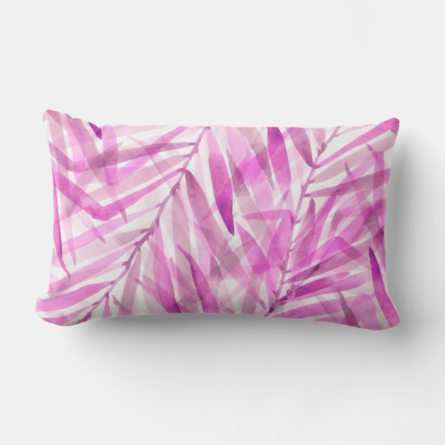 Coussin D'extérieur Aquarelle Palms Hawaiian Tropical Reversible (Recto)