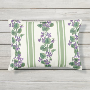 Coussin D'extérieur Aquarelles violettes et rayures
