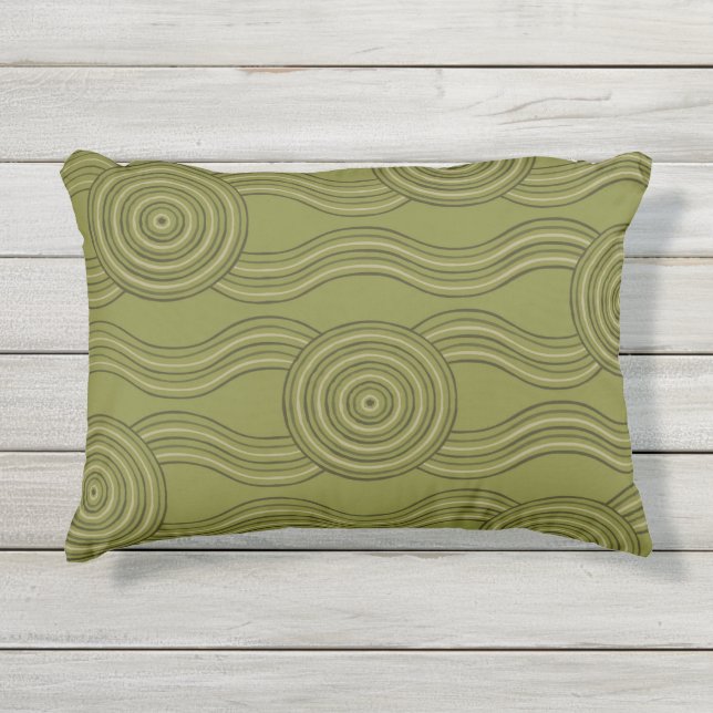 Coussin D'extérieur Arbuste d'art autochtone (Devant)
