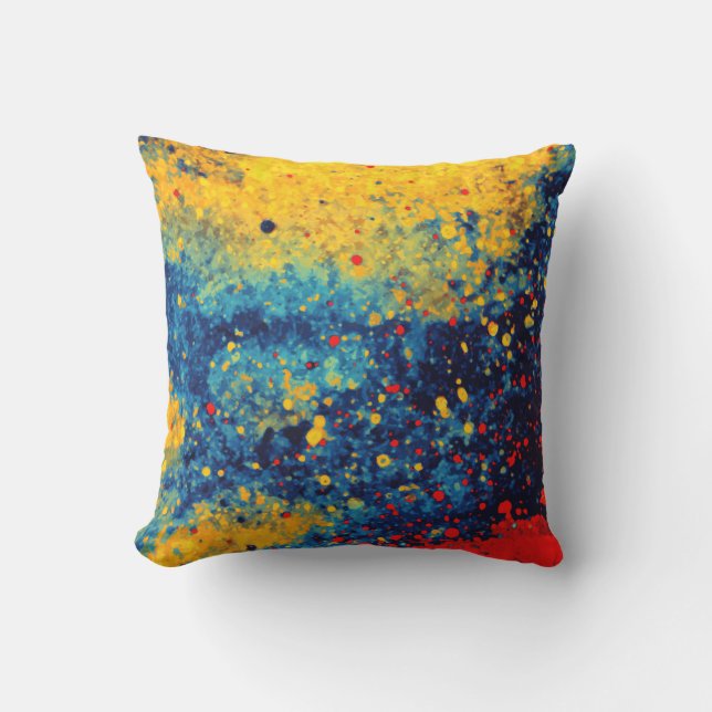 Coussin D'extérieur Art abstrait d'éclaboussure de peinture de (Recto)